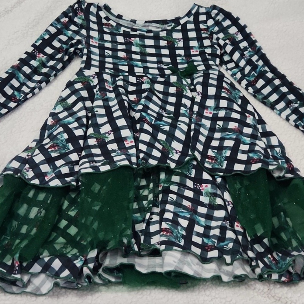 Tiny Roots bamboo Christmas twirl dress 6T